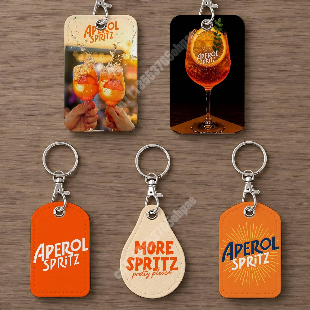 Phone Accessories Charms - Chaveiro de Couro Laranja Prosecco A-Aperol