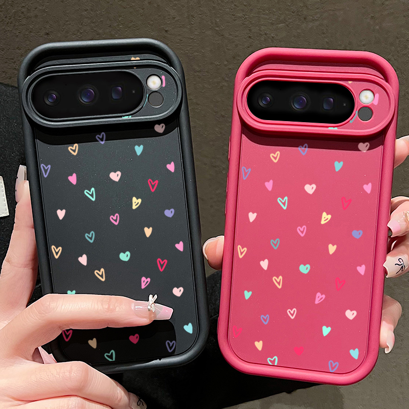 Capa macia colorida de coraçõe - Google Pixel 9 Pro avaliação e preço