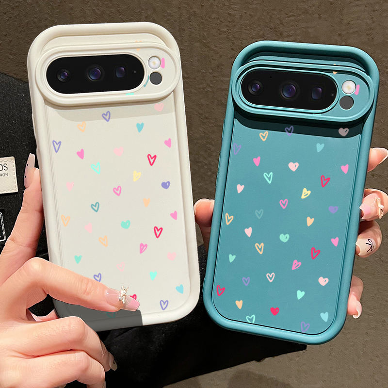Capa macia colorida de coraçõe - Google Pixel 9 Pro avaliação e preço